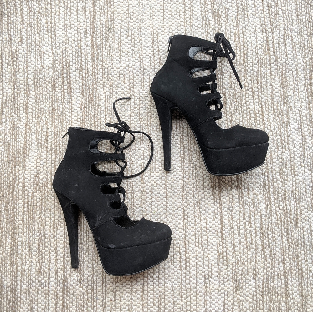 Anne Michelle Strappy Platform Heels